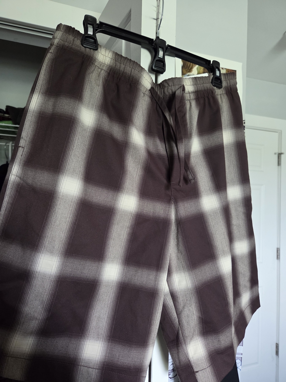 Mens Brown Plaid Shorts